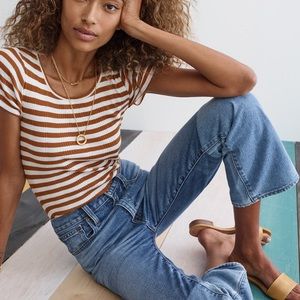 Madewell Slim Rib Tee in Golden Pecan